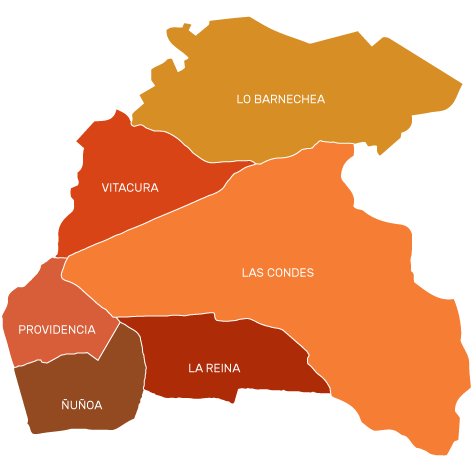 Mapa cobertura cerrajeria santiago